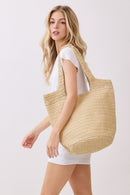 MB0339 Shannon Handmade Straw Tote Bag - MiMi Wholesale