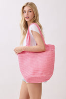 MB0339 Shannon Handmade Straw Tote Bag - MiMi Wholesale
