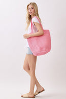 MB0339 Shannon Handmade Straw Tote Bag - MiMi Wholesale