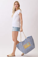 MB0340 2 in 1 Love Patch Canvas Bucket Tote Bag - MiMi Wholesale