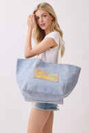 MB0340 2 in 1 Love Patch Canvas Bucket Tote Bag - MiMi Wholesale