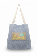 MB0340 2 in 1 Love Patch Canvas Bucket Tote Bag - MiMi Wholesale