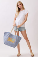 MB0340 2 in 1 Love Patch Canvas Bucket Tote Bag - MiMi Wholesale