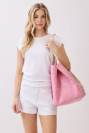 MB0340 2 in 1 Love Patch Canvas Bucket Tote Bag - MiMi Wholesale