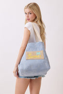 MB0340 2 in 1 Love Patch Canvas Bucket Tote Bag - MiMi Wholesale