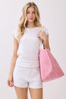 MB0340 2 in 1 Love Patch Canvas Bucket Tote Bag - MiMi Wholesale