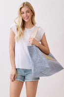 MB0340 2 in 1 Love Patch Canvas Bucket Tote Bag - MiMi Wholesale