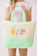 MB0341 Hello Summer Terry Beach Tote Bag - MiMi Wholesale