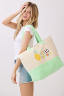 MB0341 Hello Summer Terry Beach Tote Bag - MiMi Wholesale
