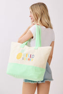 MB0341 Hello Summer Terry Beach Tote Bag - MiMi Wholesale