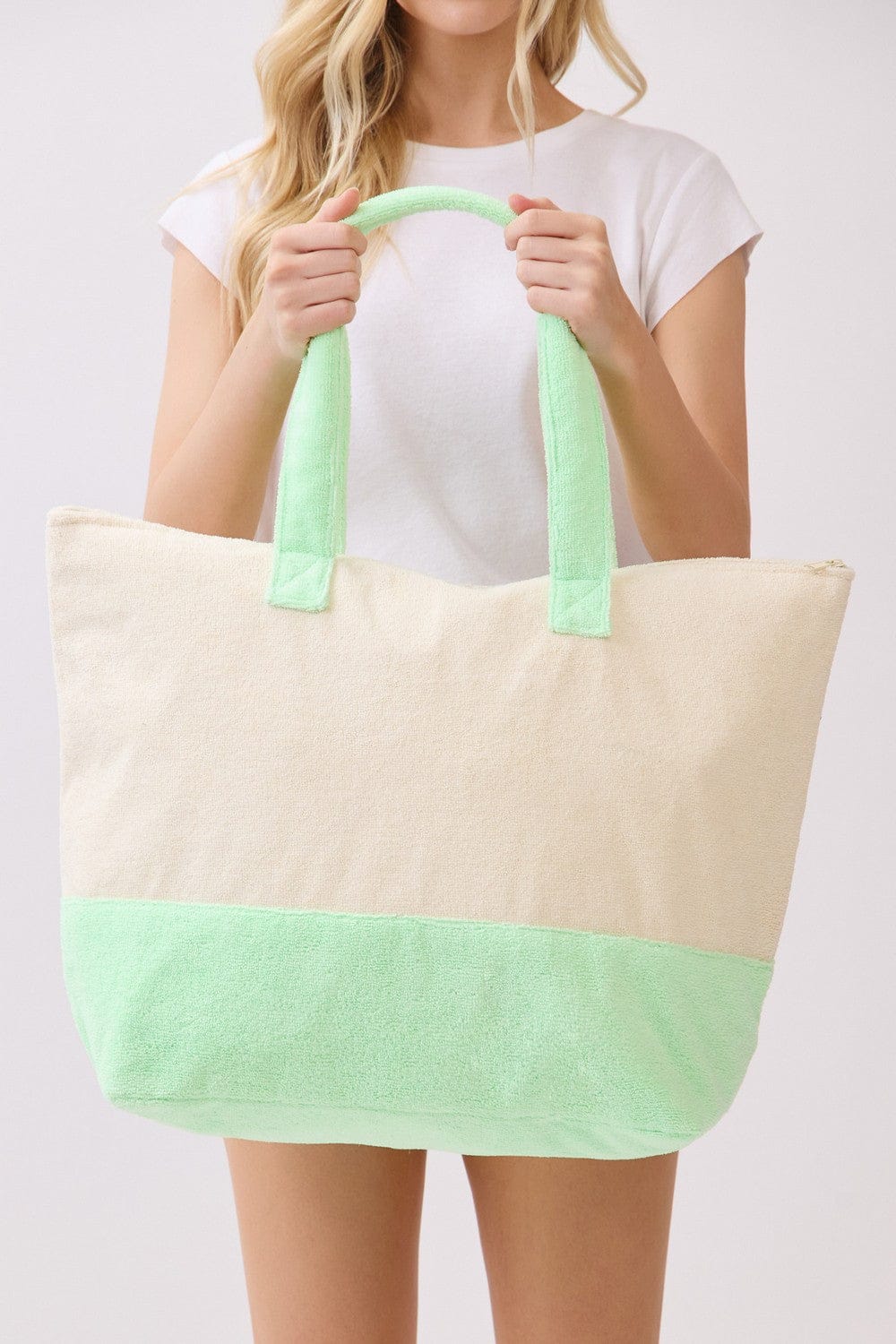MB0341 Hello Summer Terry Beach Tote Bag - MiMi Wholesale