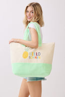 MB0341 Hello Summer Terry Beach Tote Bag - MiMi Wholesale