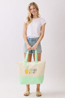 MB0341 Hello Summer Terry Beach Tote Bag - MiMi Wholesale