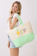 MB0341 Hello Summer Terry Beach Tote Bag - MiMi Wholesale