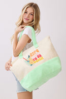 MB0342 Sips About To Go Down Terry Beach Tote Bag - MiMi Wholesale