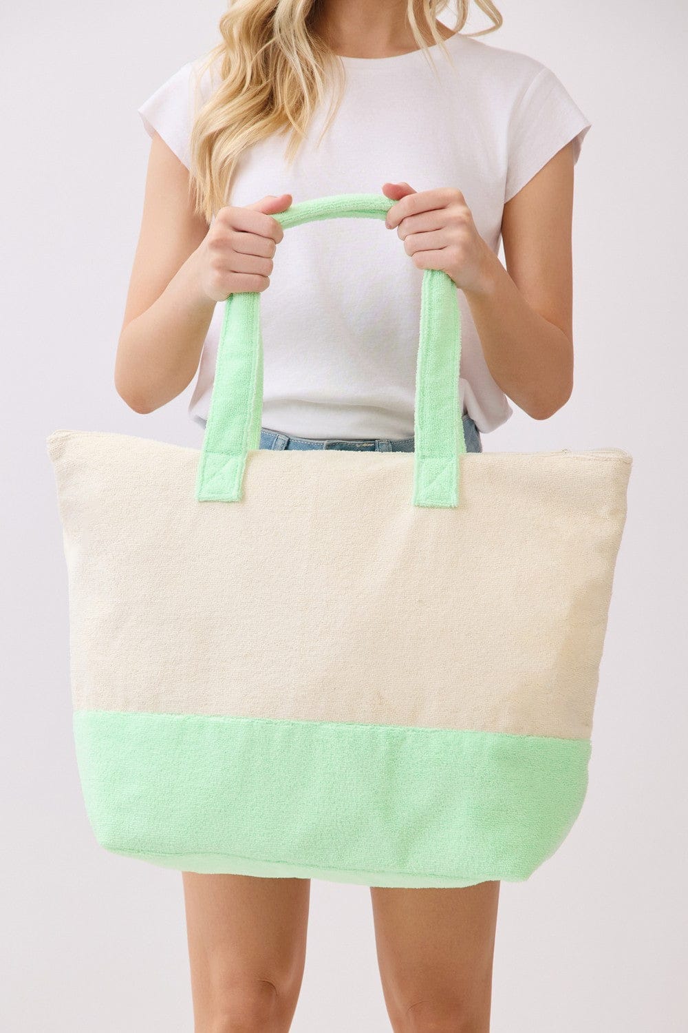 MB0342 Sips About To Go Down Terry Beach Tote Bag - MiMi Wholesale