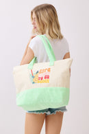 MB0342 Sips About To Go Down Terry Beach Tote Bag - MiMi Wholesale