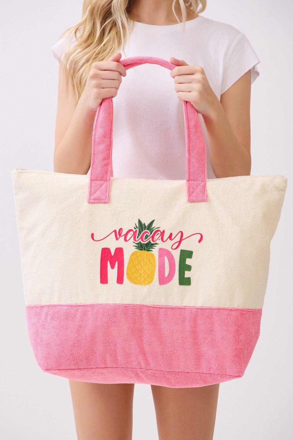 MB0343 Vacay Mode Terry Beach Tote Bag - MiMi Wholesale