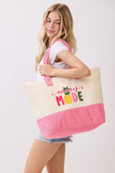 MB0343 Vacay Mode Terry Beach Tote Bag - MiMi Wholesale