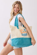 MB0346 Palm Tree Life Is Better At The Beach Terry Tote Bag - MiMi Wholesale