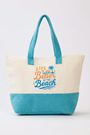 MB0346 Palm Tree Life Is Better At The Beach Terry Tote Bag - MiMi Wholesale
