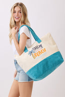MB0347 Take Me To The Beach Terry Tote Bag - MiMi Wholesale