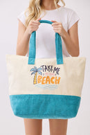 MB0347 Take Me To The Beach Terry Tote Bag - MiMi Wholesale