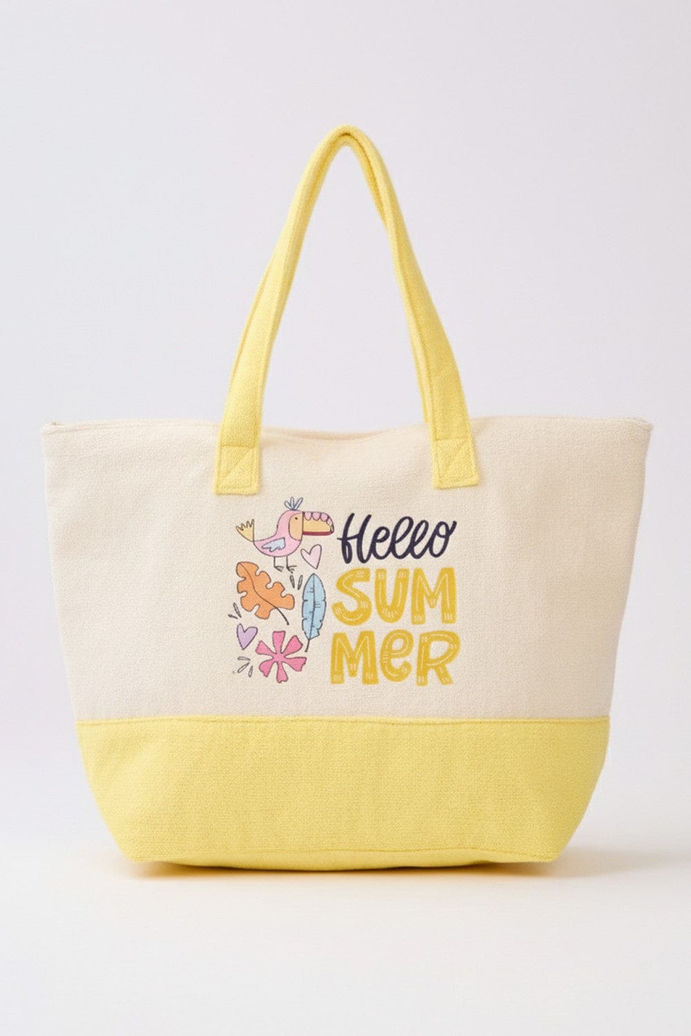 MB0348 Hello Summer Parrot Terry Beach Tote Bag - MiMi Wholesale
