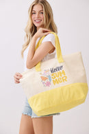 MB0348 Hello Summer Parrot Terry Beach Tote Bag - MiMi Wholesale