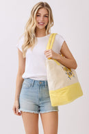 MB0349 Hello Summer Lemon Terry Beach Tote Bag - MiMi Wholesale