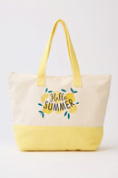 MB0349 Hello Summer Lemon Terry Beach Tote Bag - MiMi Wholesale