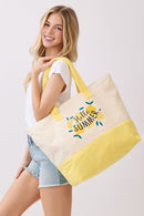 MB0349 Hello Summer Lemon Terry Beach Tote Bag - MiMi Wholesale