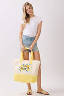 MB0349 Hello Summer Lemon Terry Beach Tote Bag - MiMi Wholesale