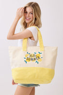 MB0349 Hello Summer Lemon Terry Beach Tote Bag - MiMi Wholesale