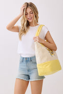MB0349 Hello Summer Lemon Terry Beach Tote Bag - MiMi Wholesale