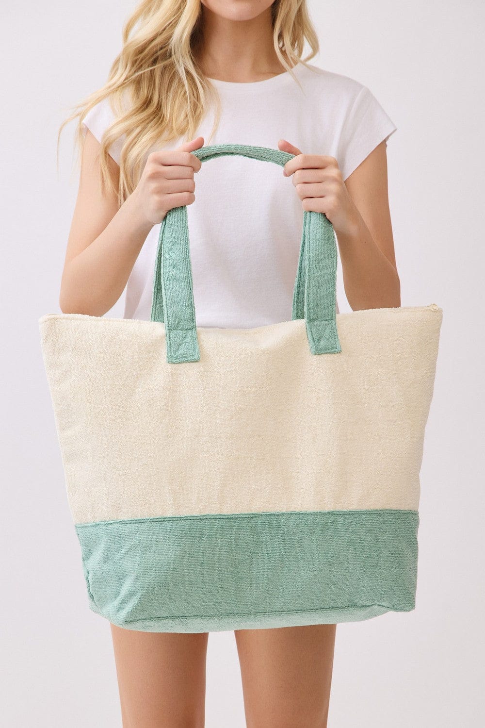 MB0350 Beach Bum Terry Tote Bag - MiMi Wholesale