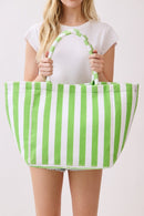 MB0351 Striped Terry Beach Tote Bag - MiMi Wholesale