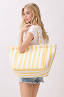 MB0351 Striped Terry Beach Tote Bag - MiMi Wholesale