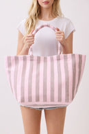 MB0351 Striped Terry Beach Tote Bag - MiMi Wholesale