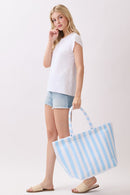 MB0351 Striped Terry Beach Tote Bag - MiMi Wholesale