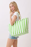 MB0351 Striped Terry Beach Tote Bag - MiMi Wholesale