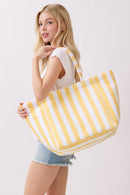 MB0351 Striped Terry Beach Tote Bag - MiMi Wholesale