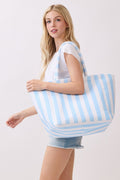 MB0351 Striped Terry Beach Tote Bag - MiMi Wholesale