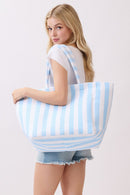 MB0351 Striped Terry Beach Tote Bag - MiMi Wholesale