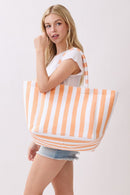 MB0351 Striped Terry Beach Tote Bag - MiMi Wholesale