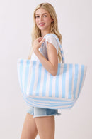 MB0351 Striped Terry Beach Tote Bag - MiMi Wholesale