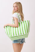 MB0351 Striped Terry Beach Tote Bag - MiMi Wholesale