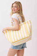 MB0351 Striped Terry Beach Tote Bag - MiMi Wholesale