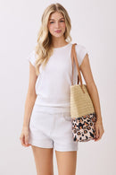 MB0352 Leopard Print Straw Tote Bag - MiMi Wholesale