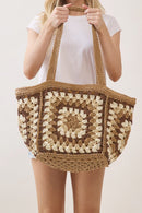 MB0353 Vintage Granny Crochet Tote Bag - MiMi Wholesale